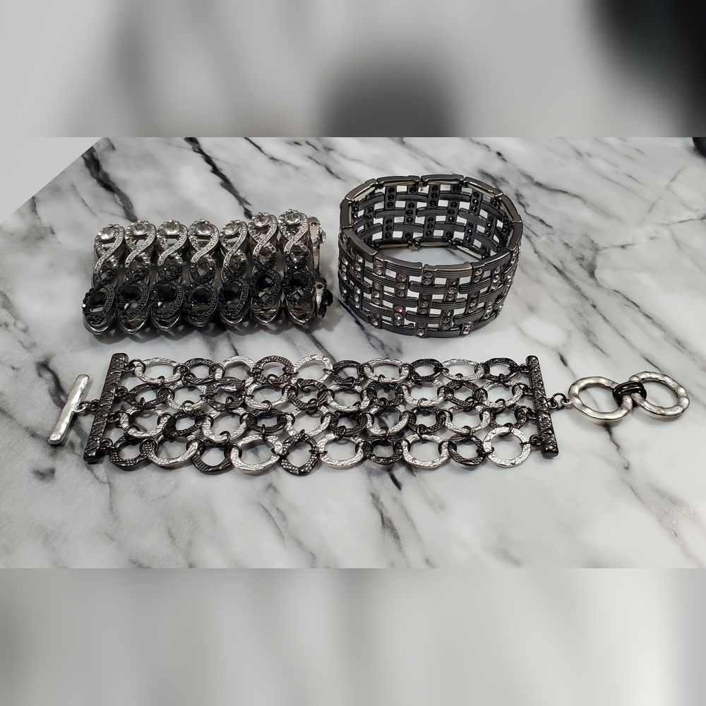 Vtg. 3pcs Fashion Statement Bracelet